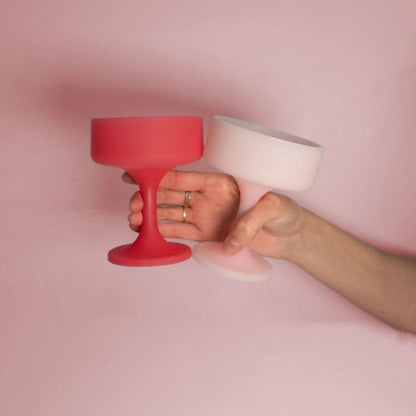 Porter Green Cherry + Blush Mecc Silicone Unbreakable Cocktail Glasses