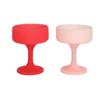Porter Green Cherry + Blush Mecc Silicone Unbreakable Cocktail Glasses