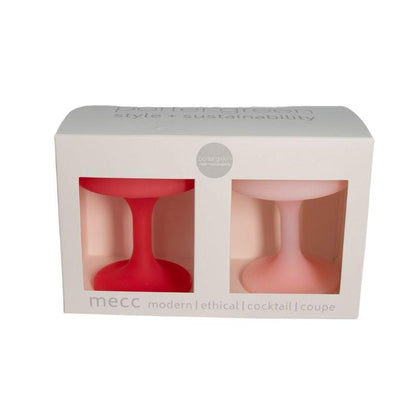 Porter Green Cherry + Blush Mecc Silicone Unbreakable Cocktail Glasses