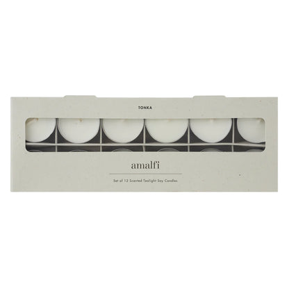 Amalfi Tonka Scented Tealight Candles 12pcs Set
