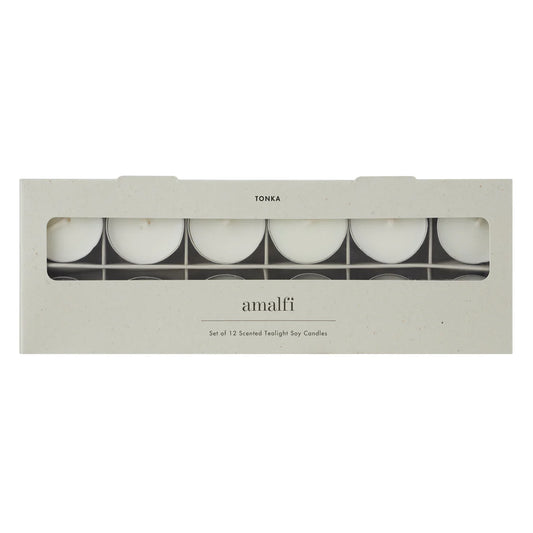 Amalfi Tonka Scented Tealight Candles 12pcs Set