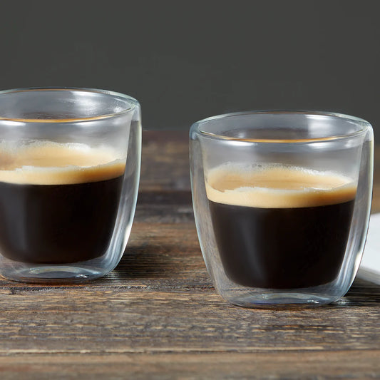 Leaf & Bean Double Wall Glass 2pcs Set Clear - Small