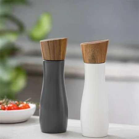 Essentials White/Charcoal Salt + Pepper Grinders