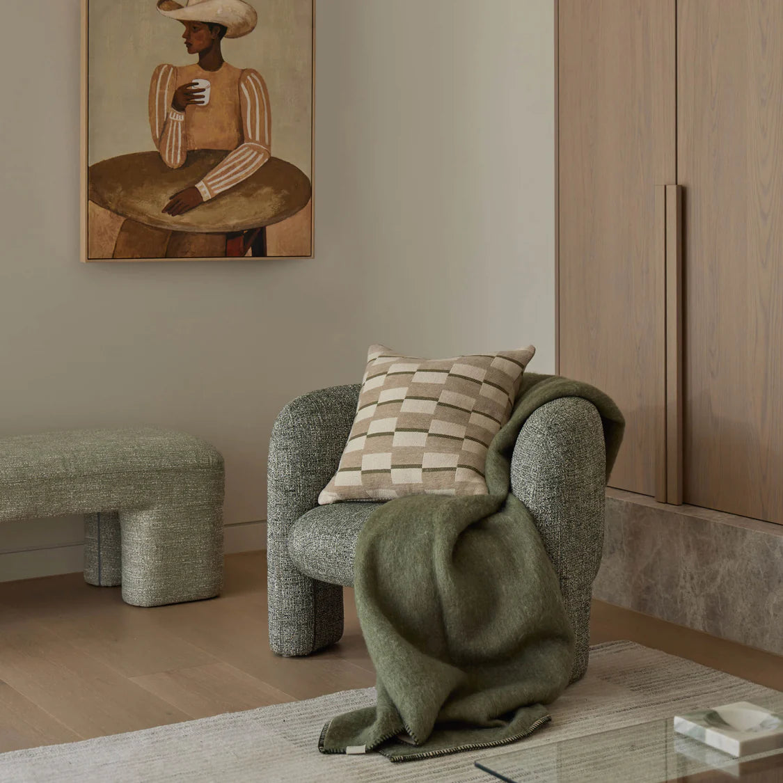 Amalfi Avalon Stitch Throw Green