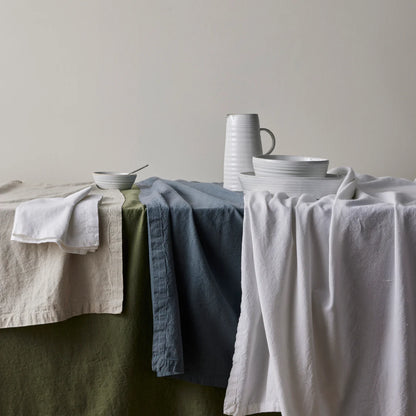 Amalfi Sorrento Liveable Linen Table Runner White