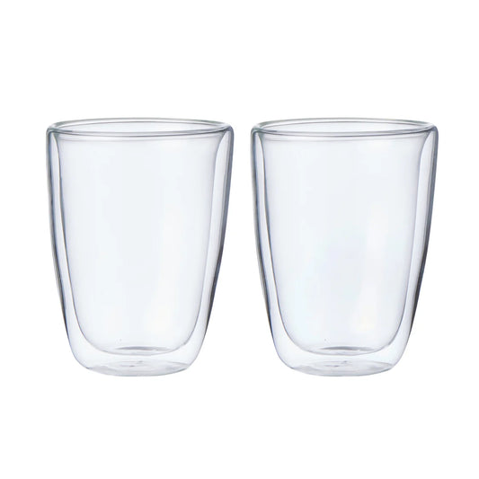 Leaf & Bean Double Wall Glass 2pcs Set Clear