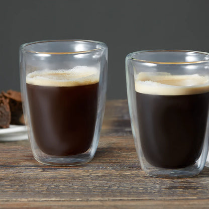 Leaf & Bean Double Wall Glass 2pcs Set Clear